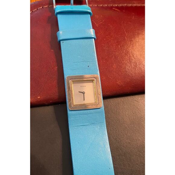 Guess Accessories - Women's 28mm silver Tone Guess Watch on Leather Strap